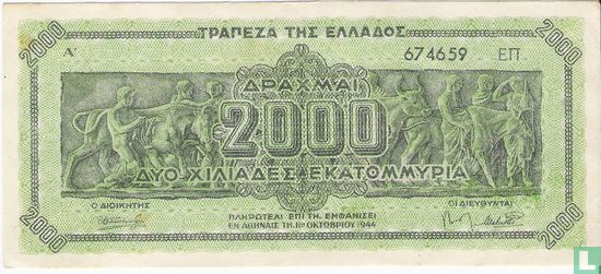 Greece 2000000000 Drachmen 1944 - Image 1