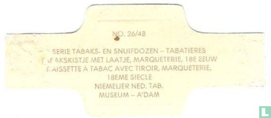 Tabakskistje met laatje, marqueterie 18e eeuw - Afbeelding 2