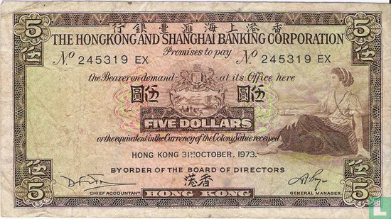 Hong Kong 5 Dollars - Image 1