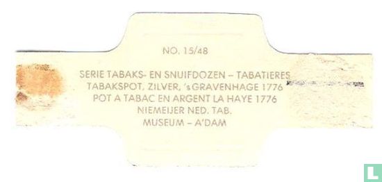 Tabakspot, zilver, s'Gravenhage 1776 - Afbeelding 2