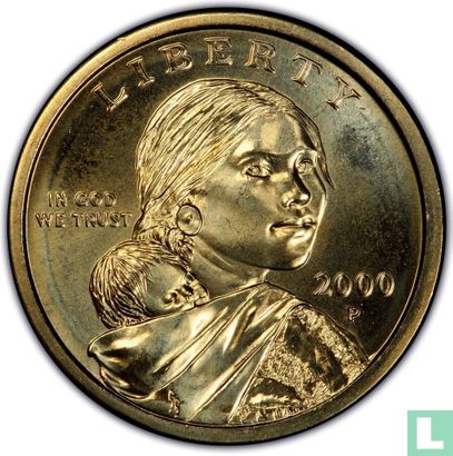 États-Unis 1 dollar 2000 (P - plumes de queue très détaillées) - Image 1