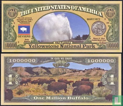 Parc National de YELLOWSTONE dollars