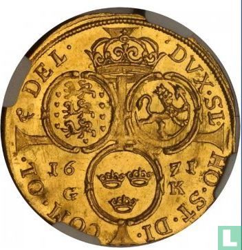 Denemarken 1 dukat 1671 - Afbeelding 1