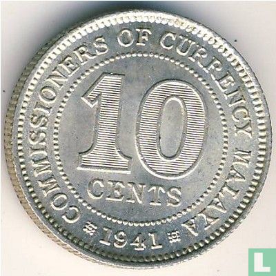 Malaya 10 cents 1941 - Image 1