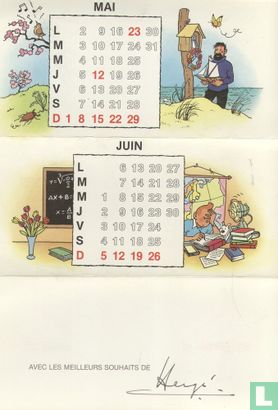 Carte de Voeux Tintin 1983 - Kerstkaart Kuifje 1983 - Hergé - Afbeelding 2