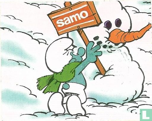 SSMU617 - Smurf met sneeuwman