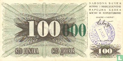 Bosnie-Herzégovine 100.000 Dinara 1993 (P56i) - Image 1
