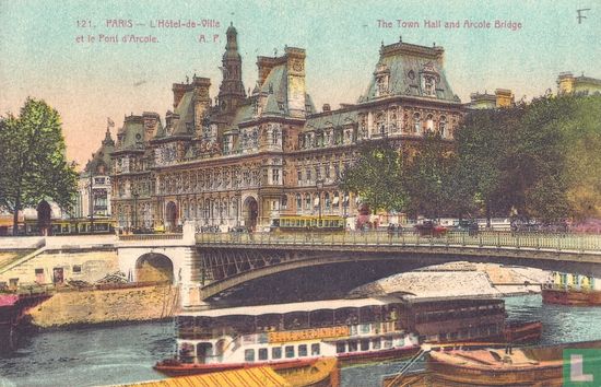121. Paris - L'Hôtel de Ville et le Pont d'Arcole