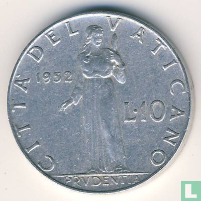 Vaticaan 10 lire 1952 - Afbeelding 1