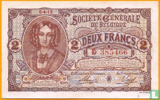 Belgique 2 Francs 1915 - Image 1