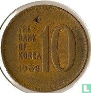 South Korea 10 won 1968 - Image 1