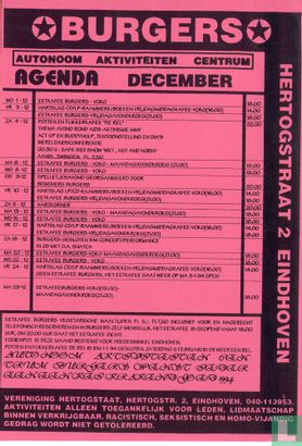 Aktiviteiten Agenda Autonoom Centrum Burgers december