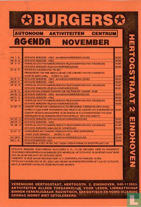 Aktiviteiten Agenda Autonoom Centrum Burgers november