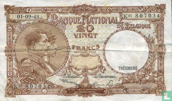 Belgium 20  Francs - Image 1
