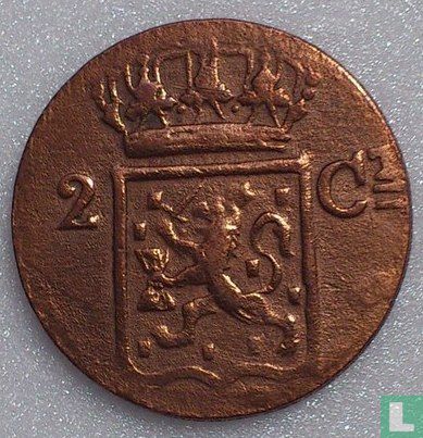 Dutch East Indies 2 cent 1839  (J) - Image 2