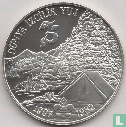 Turkey 3000 lira 1982 (PROOF - with mintmark) "75th anniversary Founding of the scout movement" - Image 1