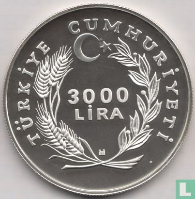 Turquie 3000 lira 1982 (BE - avec marque d'atelier) "75th anniversary Founding of the scout movement" - Image 2