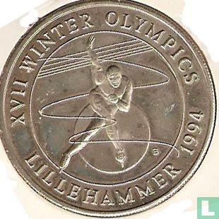 Turks- en Caicoseilanden 5 crowns 1993 "1994 Winter Olympics - speed skating" - Afbeelding 2
