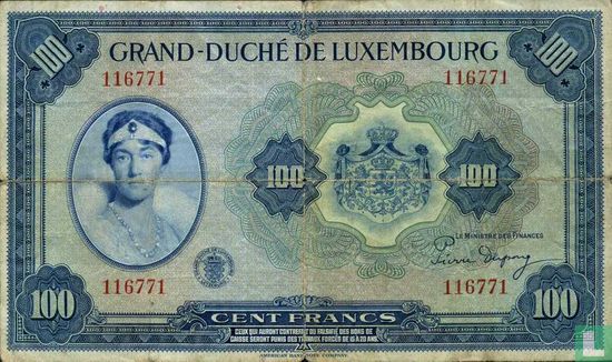 Luxembourg 100 Francs - Image 1