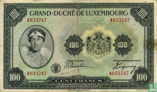 Luxemburg 100 Francs - Image 1
