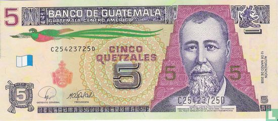 Guatemala 5 quetzales  - Image 1