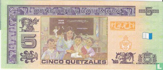 Guatemala 5 Quetzales   - Afbeelding 2