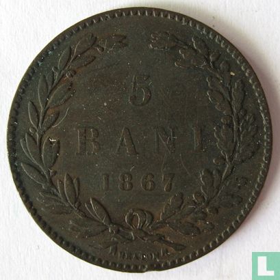 Roumanie 5 bani 1867 (HEATON) - Image 1