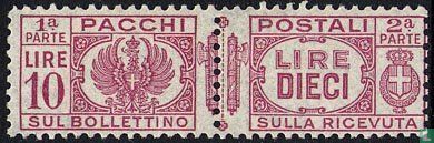 Parcel post stamp with fasces