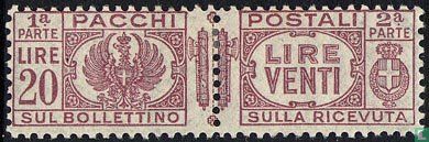 Parcel post stamp with fasces