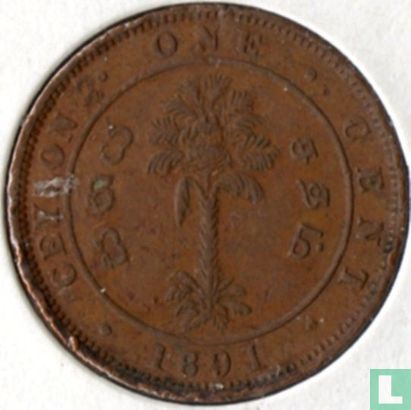 Ceylan 1 cent 1891 - Image 1
