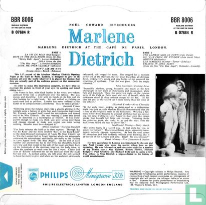 Marlene Dietrich at the Cafe de Paris - Afbeelding 2