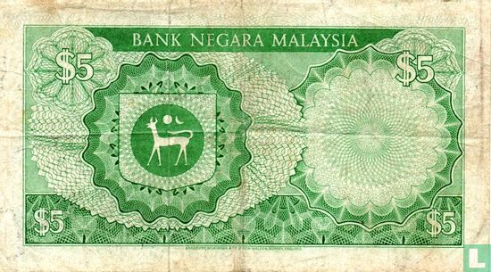 Malaysia 5 Ringgit ND (1976) - Image 2