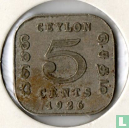 Ceylon 5 cents 1926 - Image 1