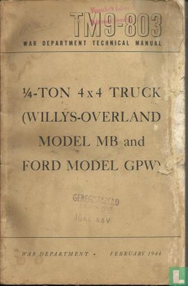 1/4-Ton 4x4 Truck (Willys-Overland Model MB and Ford Model GPW) - Afbeelding 1