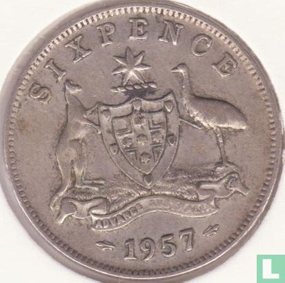 Australia 6 pence 1957 - Image 1