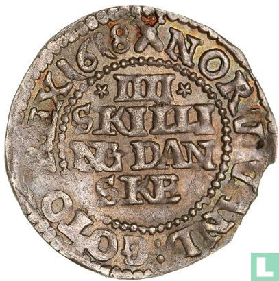 Denemarken 4 skilling 1618 (gelijkzijdig schild, gekruiste zwaarden) - Afbeelding 1