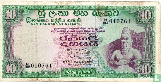 CEYLON 10 Rupees  - Image 1