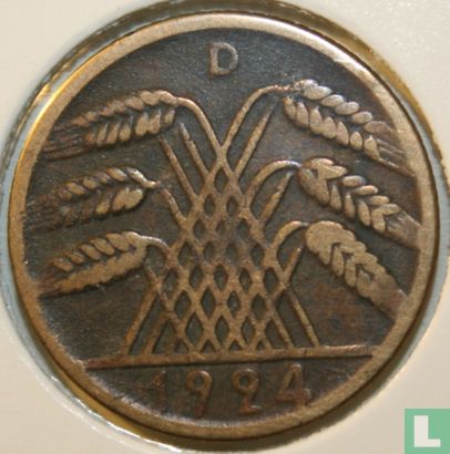 Duitse Rijk 10 rentenpfennig 1924 (D) - Afbeelding 1
