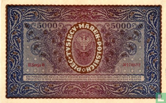 Poland 5,000 Marek 1920 - Image 2