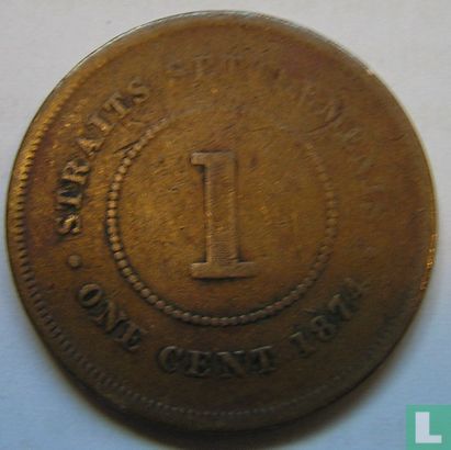 Straits Settlements 1 cent 1874 (without H) - Image 1