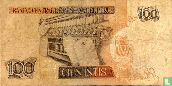 Peru 100 Intis  - Afbeelding 2