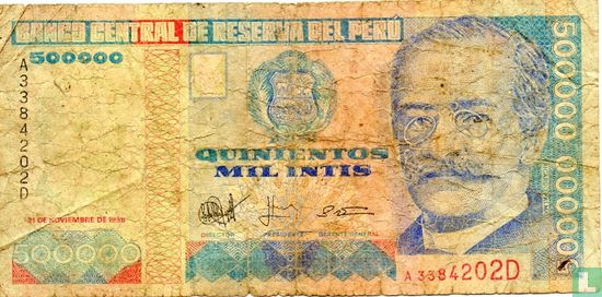 Pérou 500 000 Intis  - Image 1
