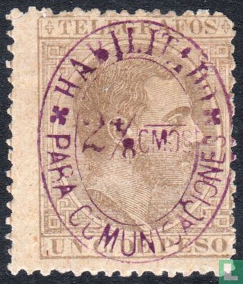 King Alfonso XII, with overprint