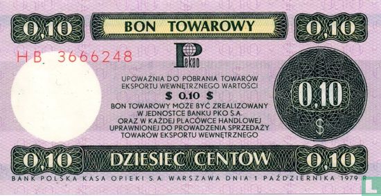 Polen Foreign Exchange Certificate 10 Cents 1979 - Bild 1