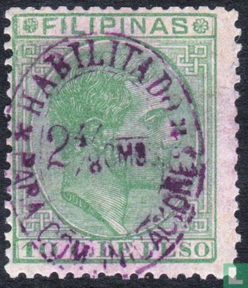 King Alfonso XII, with overprint