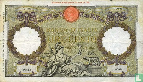 Italien  100 Lire  - Bild 1