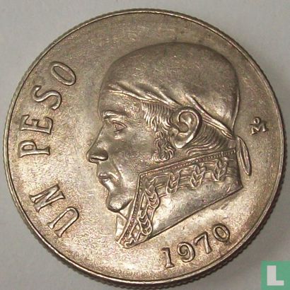 Mexico 1 peso 1970 (brede datum) - Afbeelding 1