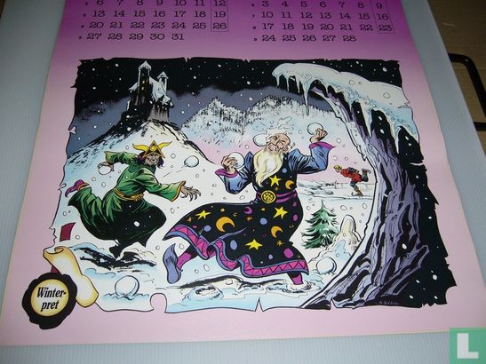 Originele plaat "Winterpret" voor de luxe kalenders van "Drukkerij Smits" en "Boekhandel Vilain". - Image 2