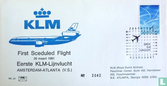Eerste KLM vlucht Amsterdam-Atlanta