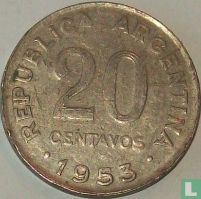 Argentinië 20 centavos 1953 - Afbeelding 1